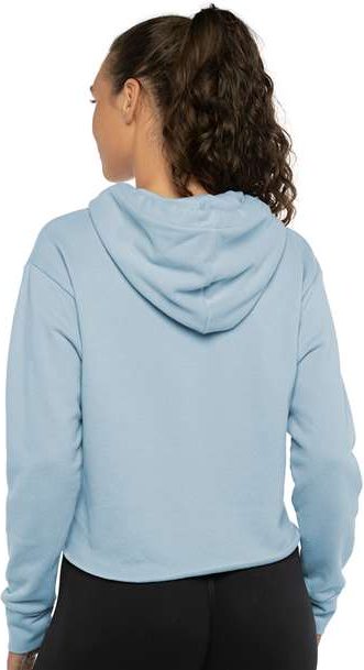 Stonewash Denim Women&#39;s Laguna Sueded Raw Edge Crop Hoodie - 9384