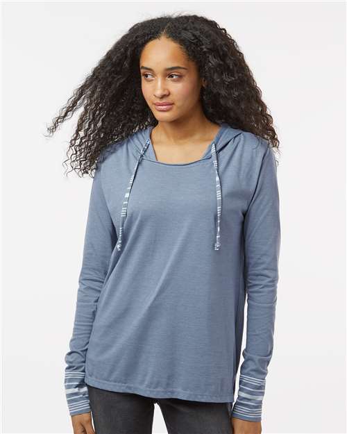 Stonewash Women&#39;s Heathered Jersey Hooded Tunic - W19439