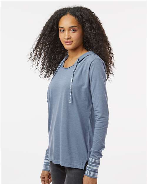 Stonewash Women&#39;s Heathered Jersey Hooded Tunic - W19439