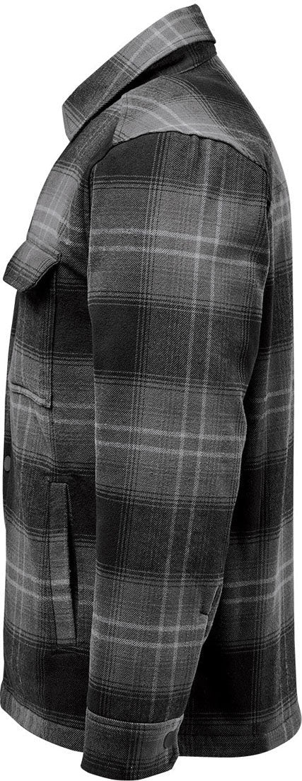 Stormtech Cjk-1m Men’s Highland Sherpa Lined Plaid Jacket - Carbon Black