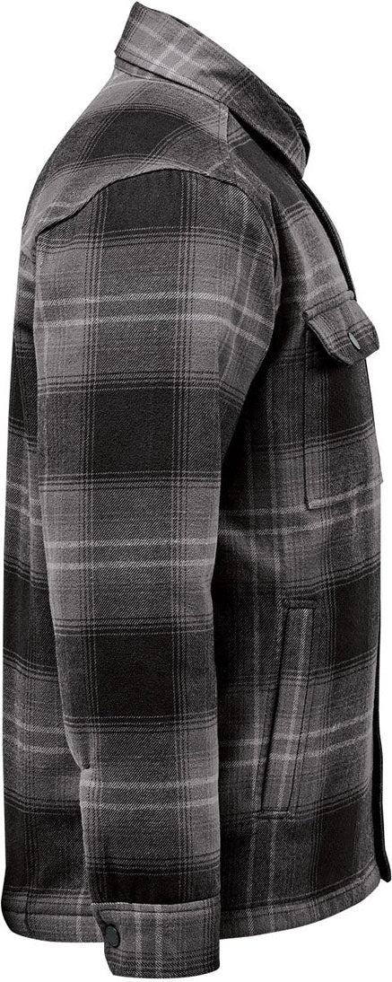 Stormtech Cjk-1m Men’s Highland Sherpa Lined Plaid Jacket - Carbon Black