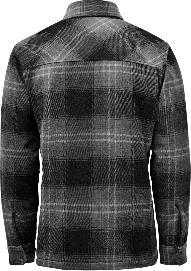 Stormtech Cjk-1m Men’s Highland Sherpa Lined Plaid Jacket - Carbon Black
