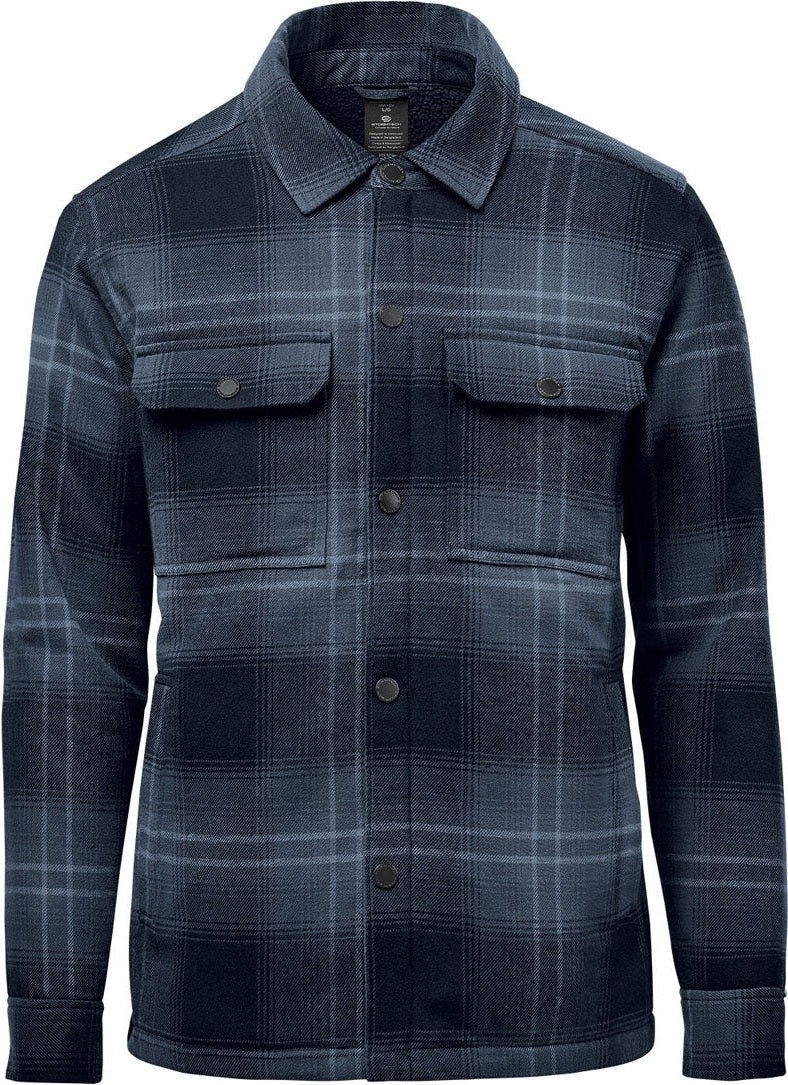 Stormtech Cjk-1m Men’s Highland Sherpa Lined Plaid Jacket - Midnight Dusk - Adult s
