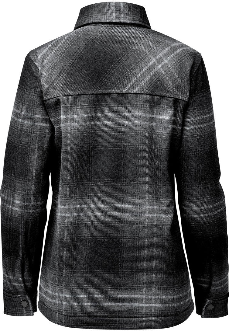 Stormtech Cjk-1w Women’s Highland Sherpa Lined Plaid Jacket - Carbon Black