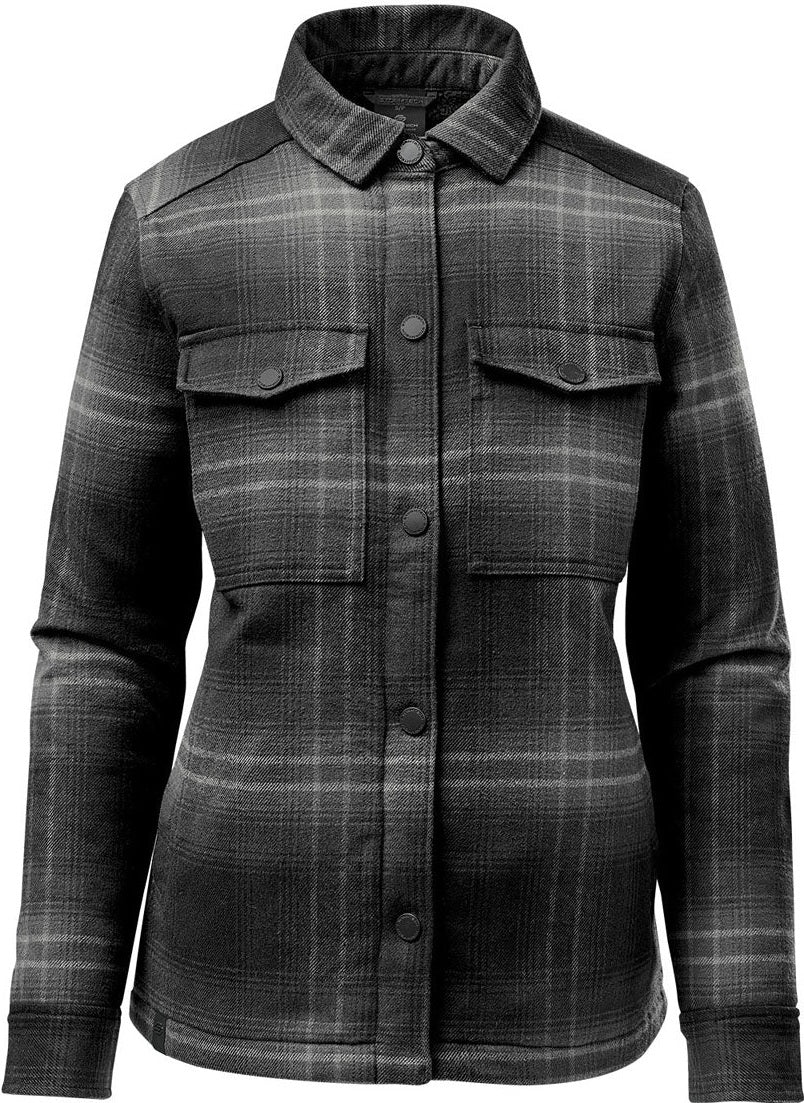 Stormtech Cjk-1w Women’s Highland Sherpa Lined Plaid Jacket - Carbon Black - Ladies Xs