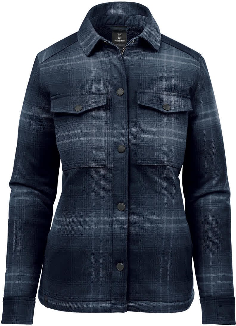Stormtech Cjk-1w Women’s Highland Sherpa Lined Plaid Jacket - Midnight Dusk