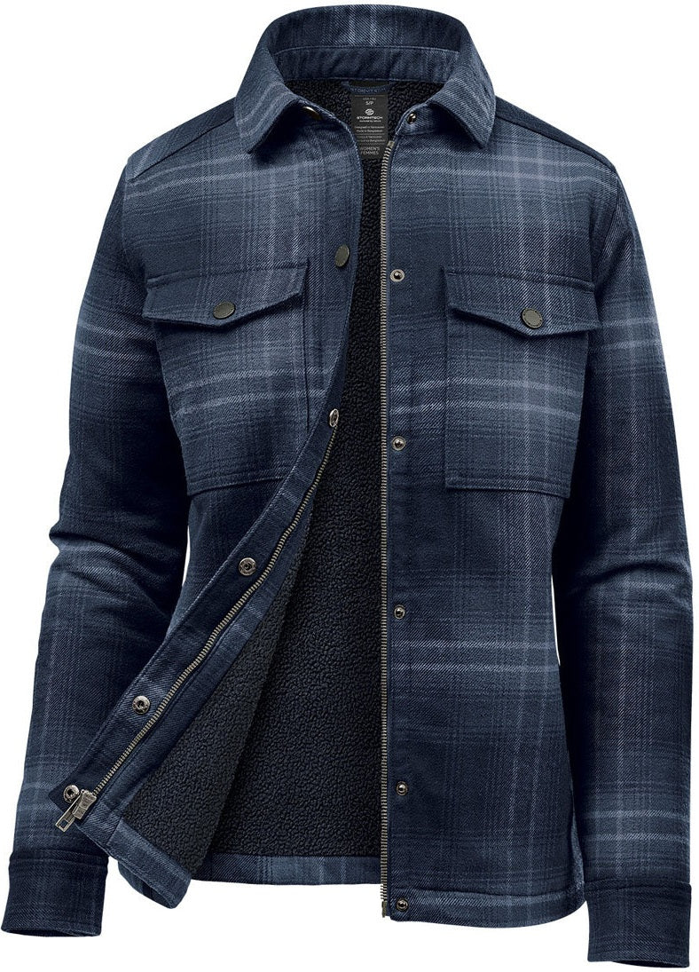 Stormtech Cjk-1w Women’s Highland Sherpa Lined Plaid Jacket - Midnight Dusk