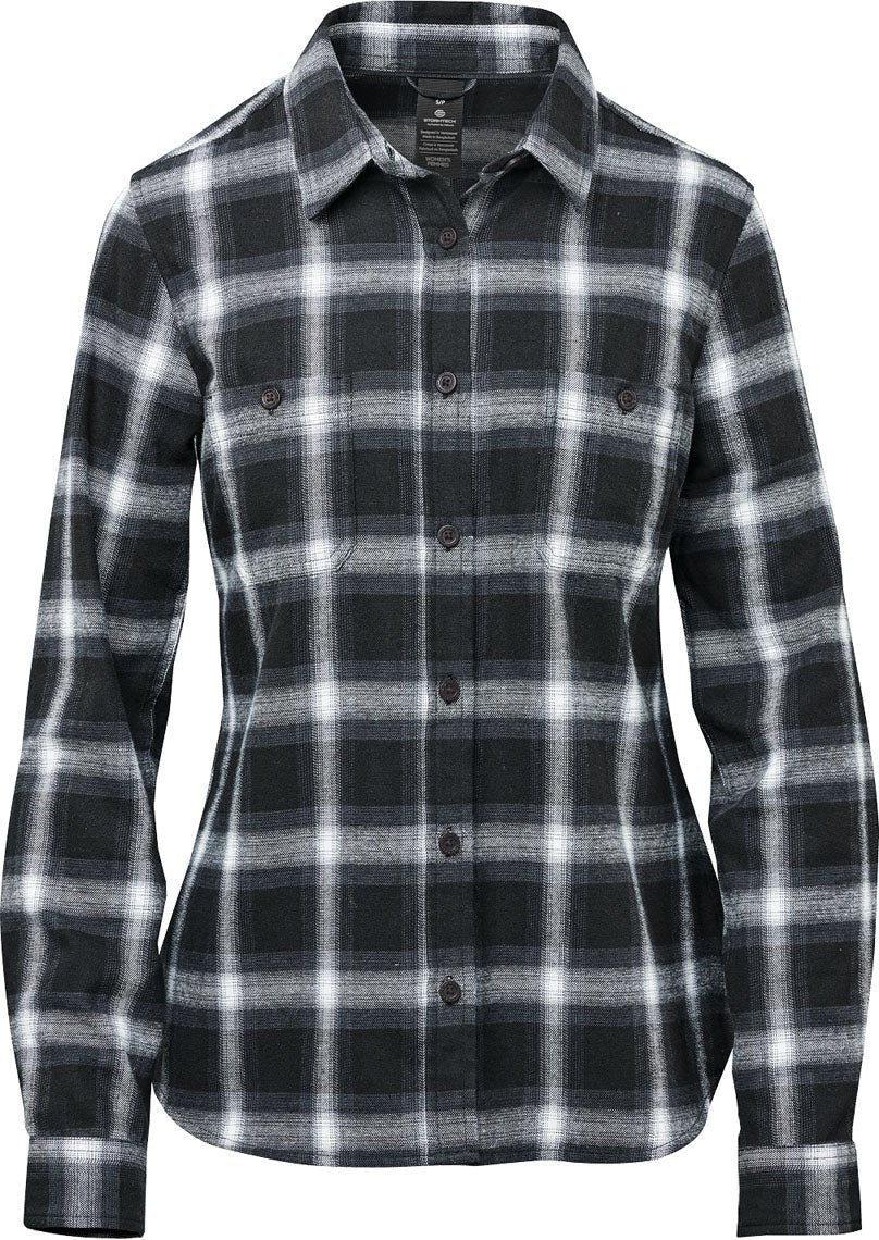 Stormtech Csl-2w Women’s Chesapeake L/s Shirt - Black White Plaid - Ladies Xs