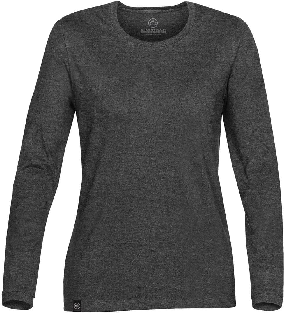 Stormtech Ct-2wle Women’s Baseline Long Sleeve Tee - Carbon Heather - Ladies Xs