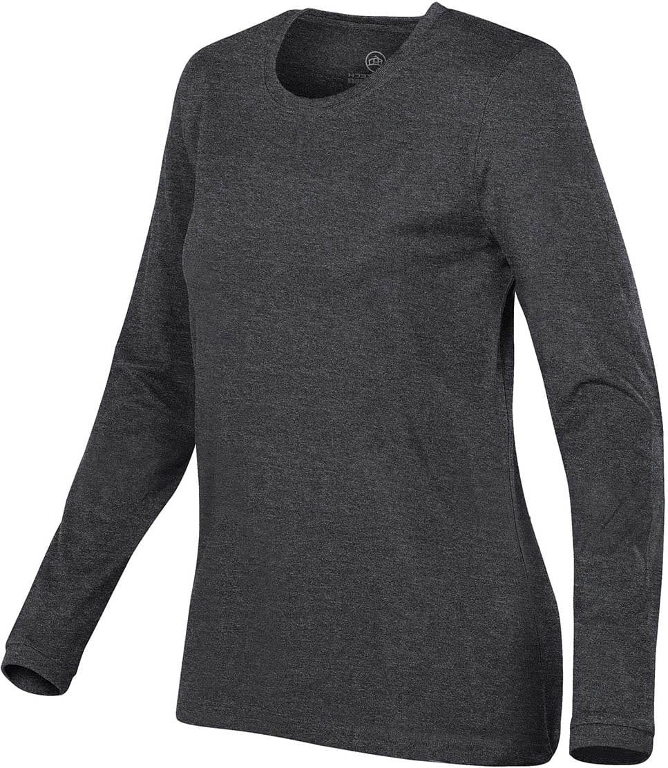 Stormtech Ct-2wle Women’s Baseline Long Sleeve Tee - Carbon Heather - Ladies Xs