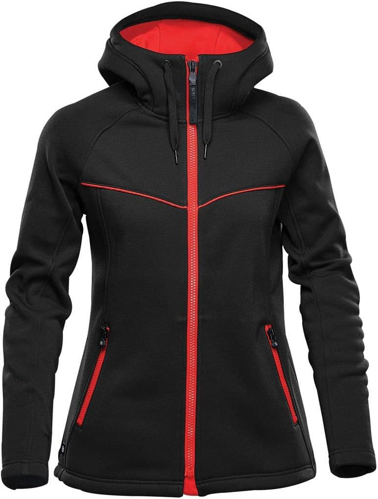 Stormtech Fh-3w Women’s Logan Performance Hoody - Black Bright Red - Ladies s