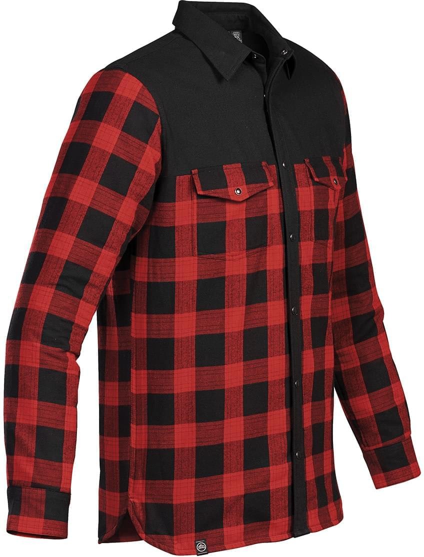 Stormtech Flx-1 Men’s Logan Thermal Long Sleeve Shirt - Black Red Plaid