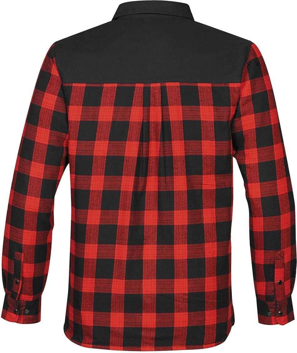 Stormtech Flx-1 Men’s Logan Thermal Long Sleeve Shirt - Black Red Plaid