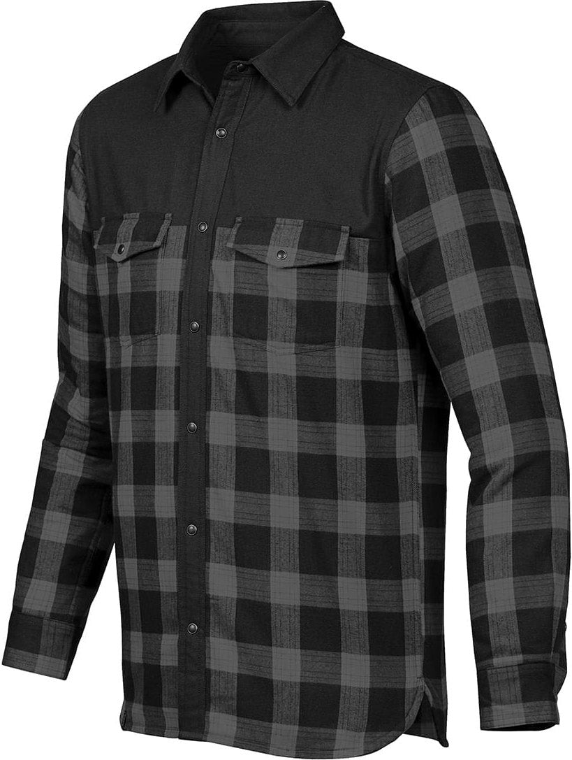 Stormtech Flx-1 Men’s Logan Thermal Long Sleeve Shirt - Carbon Plaid