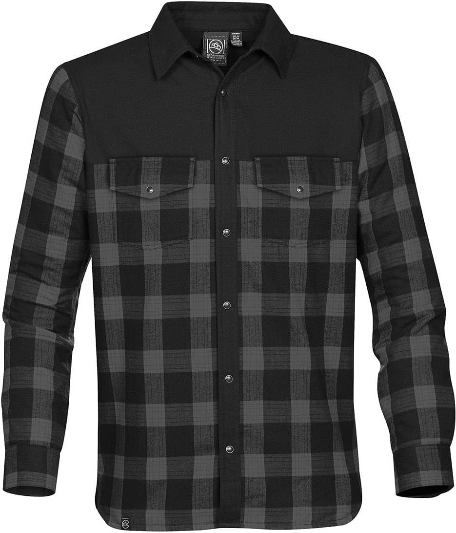 Stormtech Flx-1 Men’s Logan Thermal Long Sleeve Shirt - Carbon Plaid - Adult s