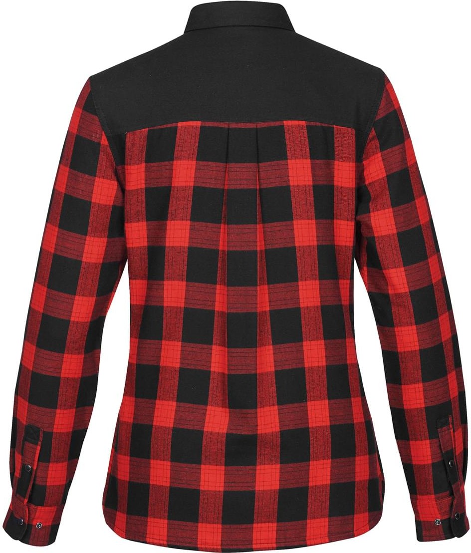 Stormtech Flx-1w Women’s Logan Thermal Long Sleeve Shirt - Black Red Plaid