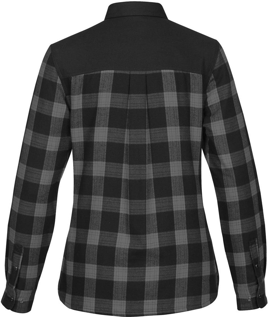 Stormtech Flx-1w Women’s Logan Thermal Long Sleeve Shirt - Carbon Plaid - Ladies Xs