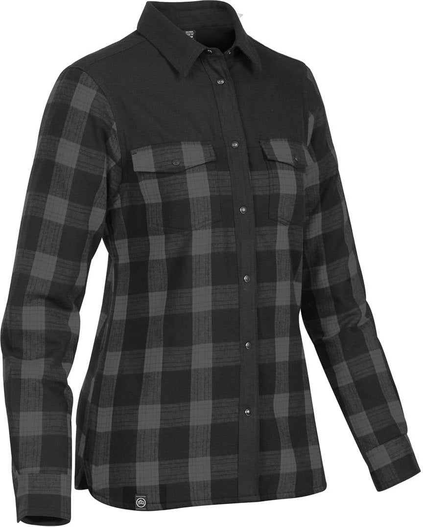 Stormtech Flx-1w Women’s Logan Thermal Long Sleeve Shirt - Carbon Plaid