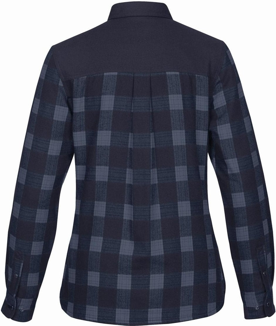 Stormtech Flx-1w Women’s Logan Thermal Long Sleeve Shirt - Navy Plaid - Ladies Xs