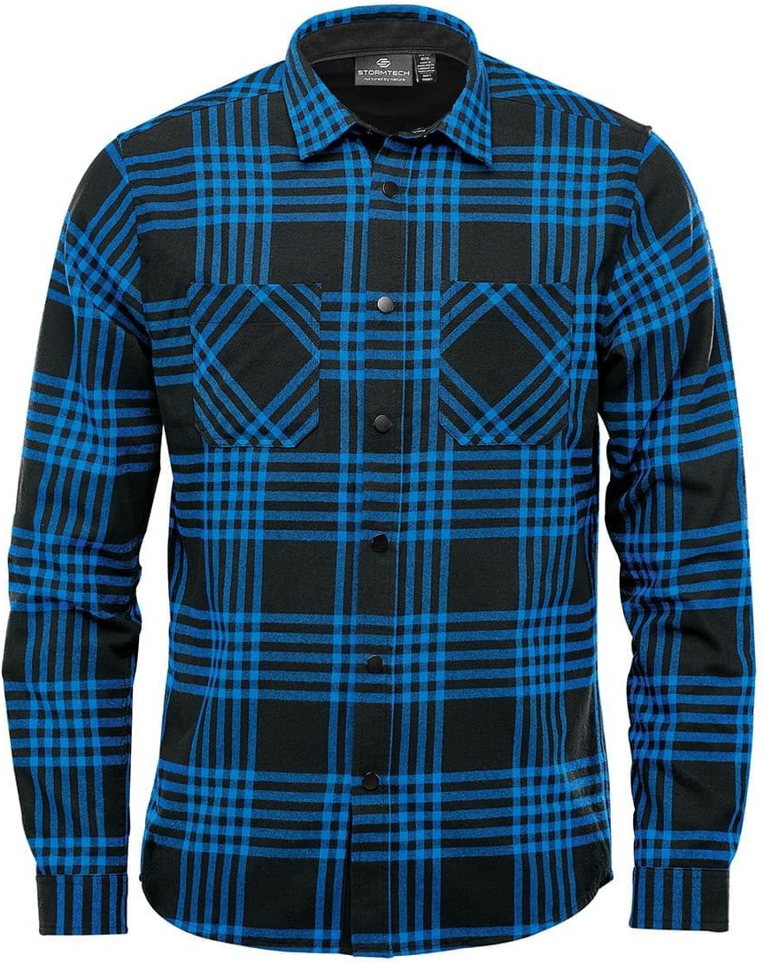 Stormtech Ftx-1 Men’s Santa Fe Long Sleeve Shirt - Blue - Black - Adult s
