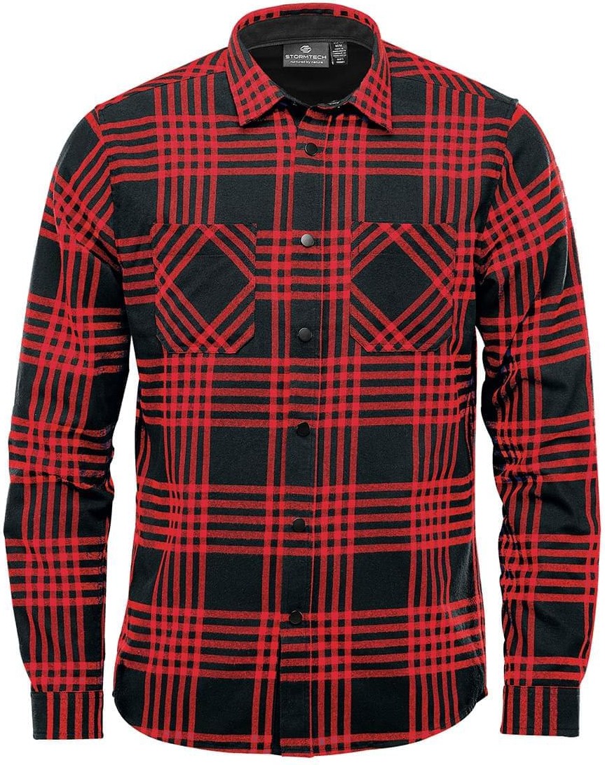 Stormtech Ftx-1 Men’s Santa Fe Long Sleeve Shirt - Red - Black - Adult s