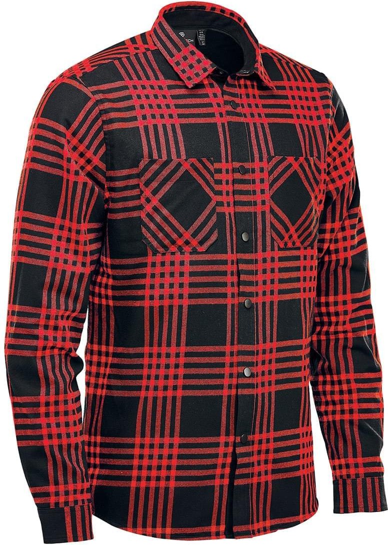 Stormtech Ftx-1 Men’s Santa Fe Long Sleeve Shirt - Red - Black