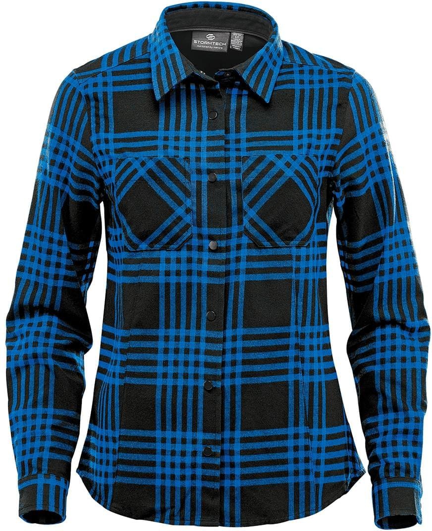 Stormtech Ftx-1w Women’s Santa Fe Long Sleeve Shirt - Blue - Black - Ladies Xs
