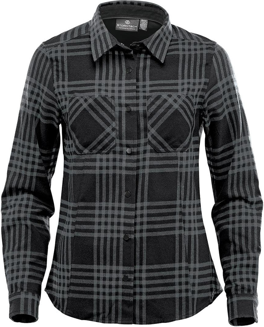 Stormtech Ftx-1w Women’s Santa Fe Long Sleeve Shirt - Carbon Black - Ladies Xs