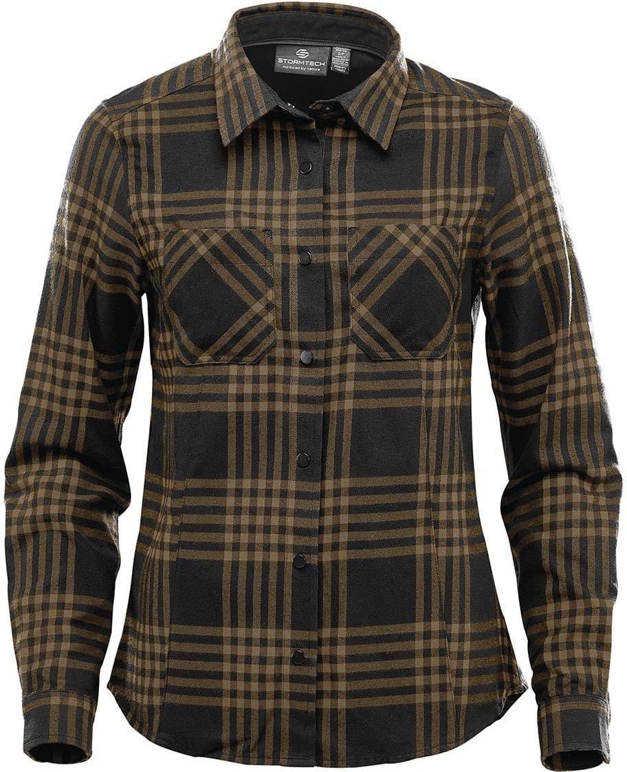 Stormtech Ftx-1w Women’s Santa Fe Long Sleeve Shirt - Mineral - Black - Ladies Xs