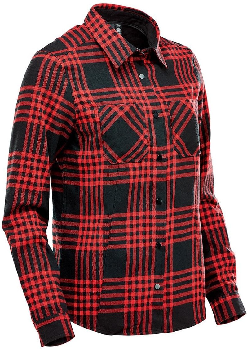 Stormtech Ftx-1w Women’s Santa Fe Long Sleeve Shirt - Red - Black