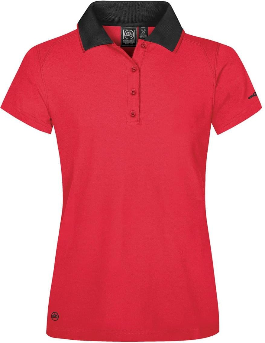 Stormtech Gpq-2w Women’s Cignus Performance Polo - Scarlet - Black - Ladies Xs