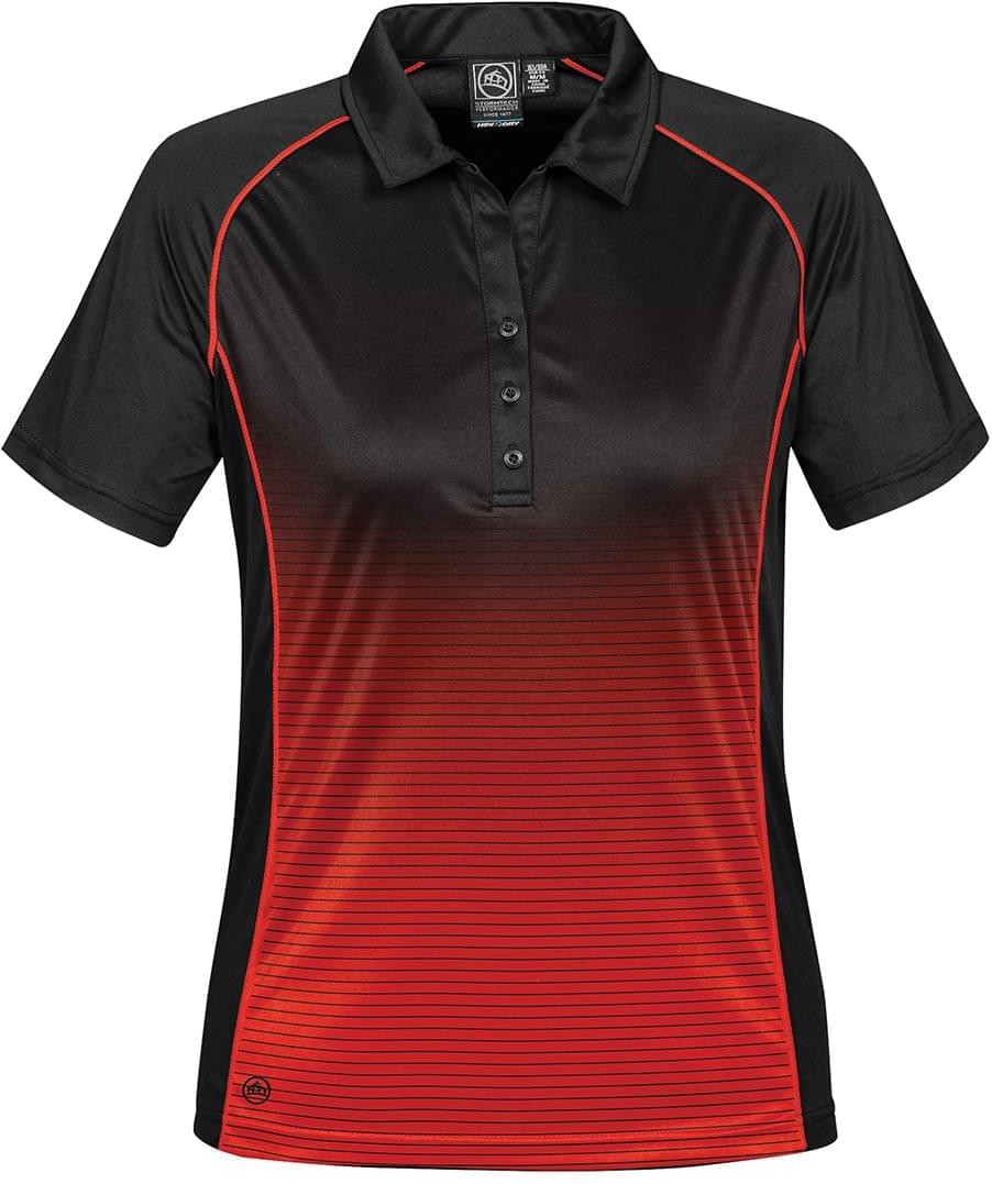 Stormtech Gtp-1w Women’s Horizon Polo - Black True Red - Ladies Xs