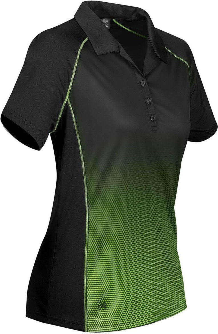 Stormtech Gtp-2w Women’s Matrix Polo - Black - Spring Green