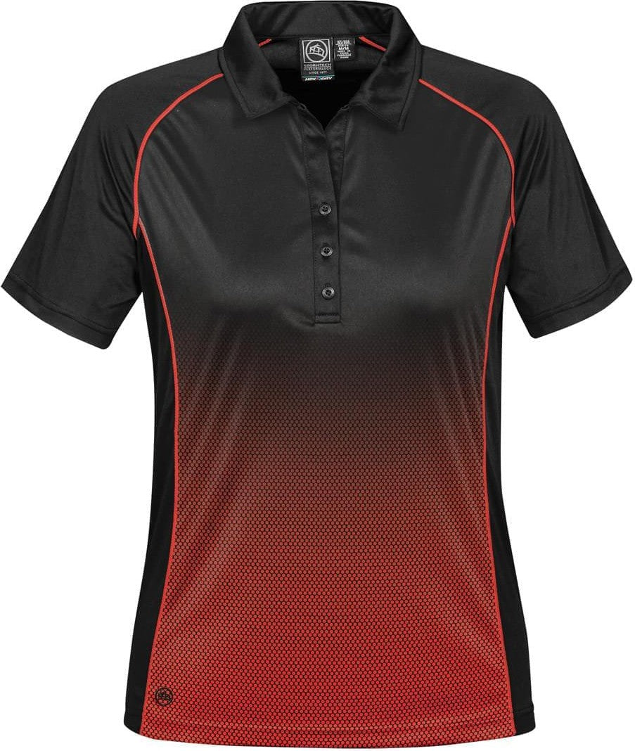 Stormtech Gtp-2w Women’s Matrix Polo - Black True Red - Ladies Xs
