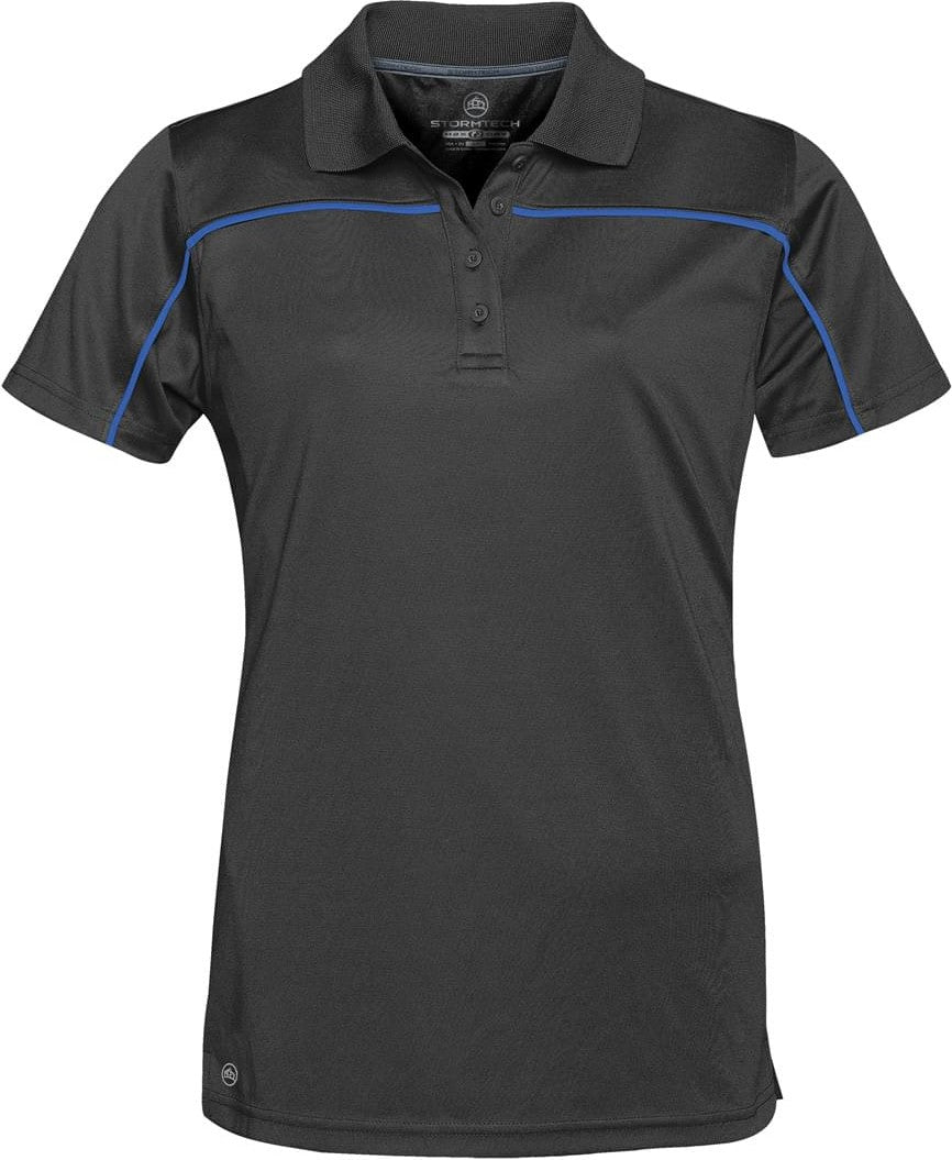 Stormtech Ips-2w Women’s Velocity Sport Polo - Black Royal - Ladies Xs