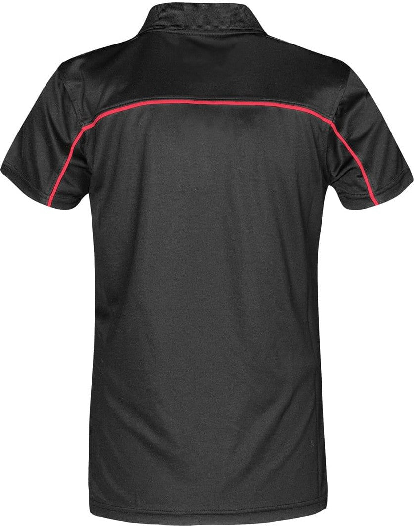 Stormtech Ips-2w Women’s Velocity Sport Polo - Black Scarlet - Ladies Xs