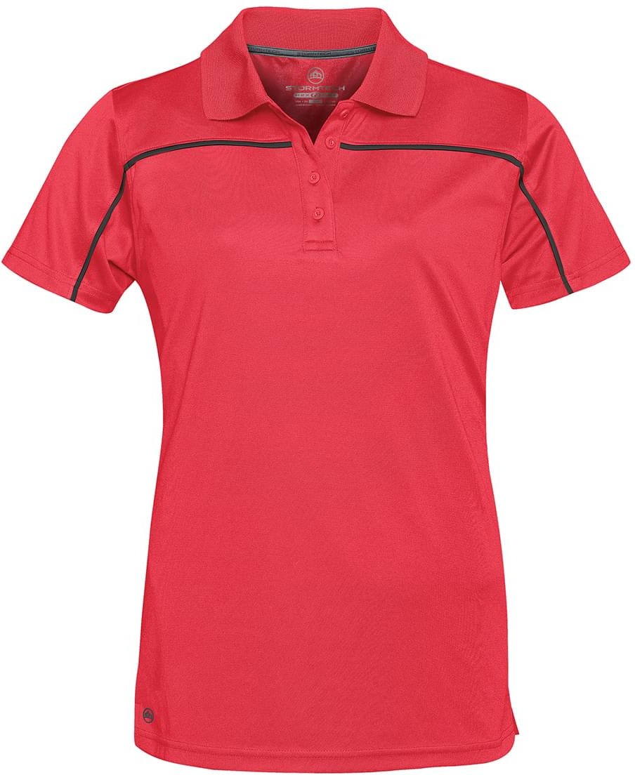 Stormtech Ips-2w Women’s Velocity Sport Polo - Scarlet - Black - Ladies Xs