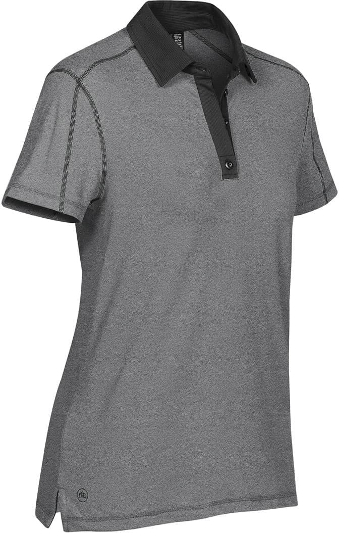Stormtech Ipz-2w Women’s Odyssey Performance Polo - Carbon Melange - Black