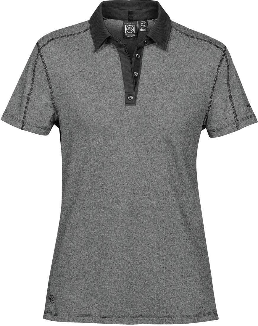 Stormtech Ipz-2w Women’s Odyssey Performance Polo - Carbon Melange - Black - Ladies Xs
