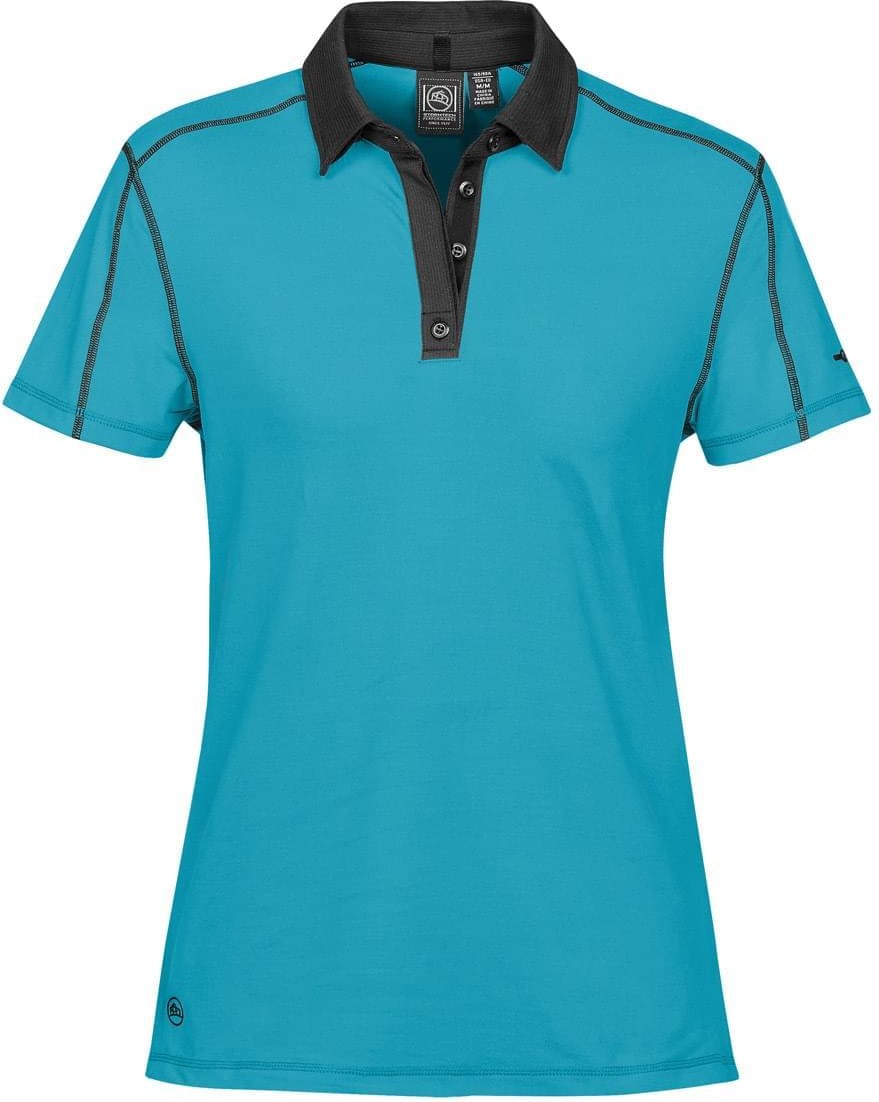 Stormtech Ipz-2w Women’s Odyssey Performance Polo - Electric Blue Black - Ladies Xs
