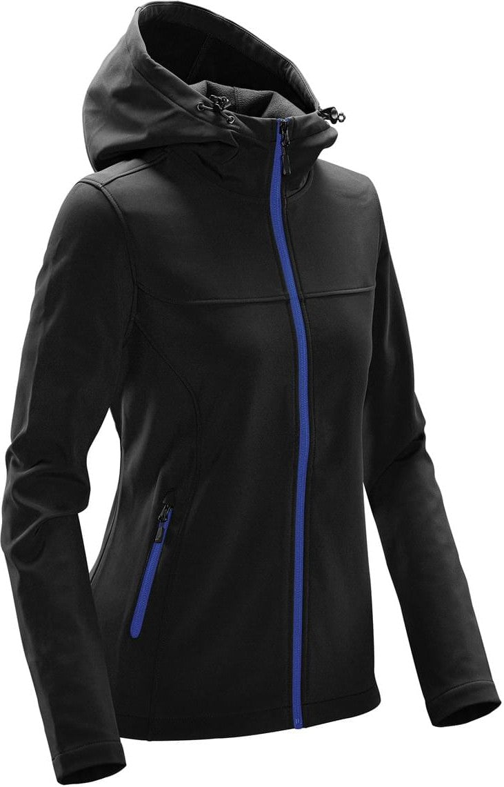 Stormtech Ksh-1w Women’s Orbiter Softshell Hoody - Black Azure Blue
