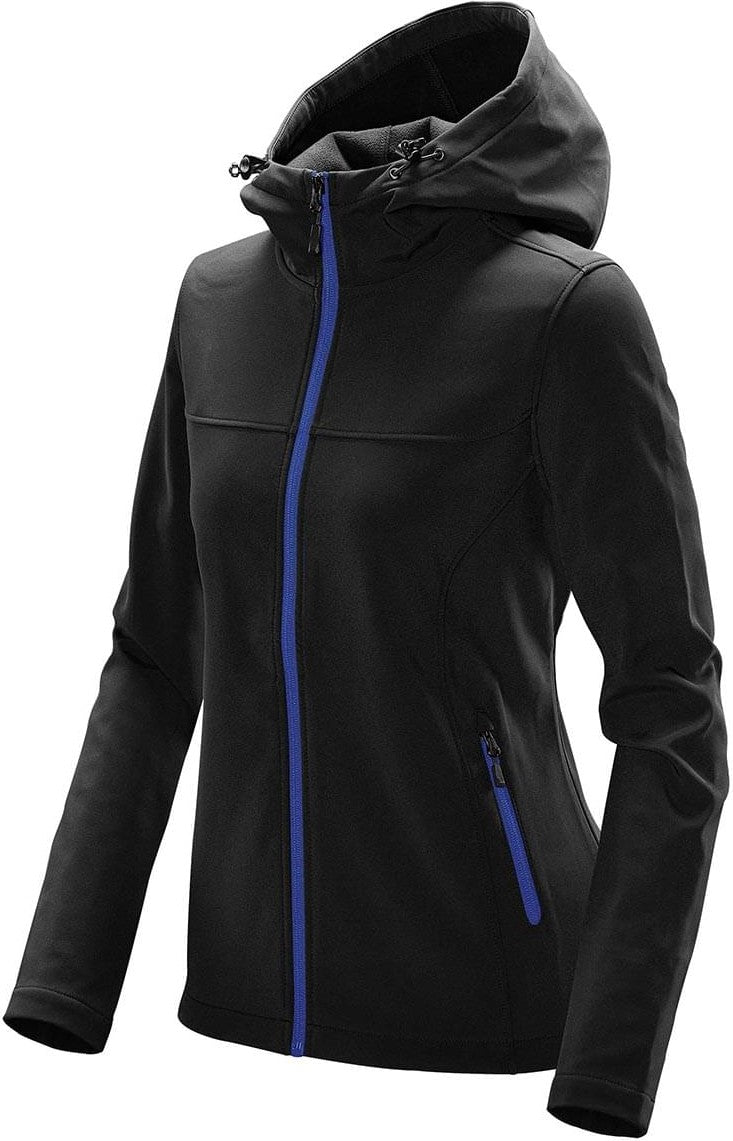 Stormtech Ksh-1w Women’s Orbiter Softshell Hoody - Black Azure Blue