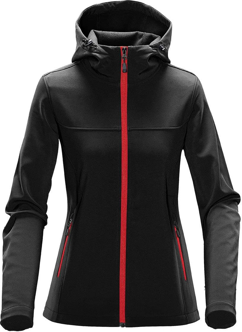 Stormtech Ksh-1w Women’s Orbiter Softshell Hoody - Black - Bright Red - Black - Bright Red / Xs / Womens
