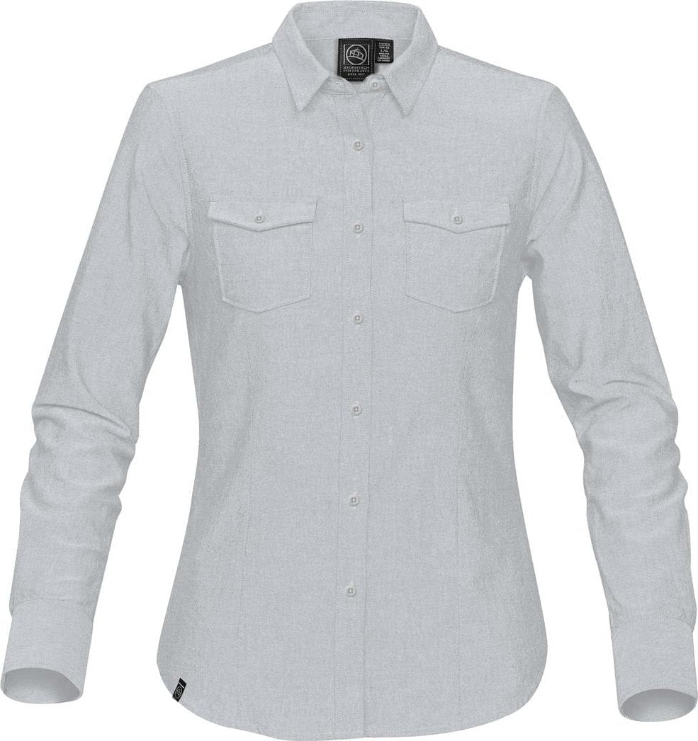 Stormtech Nbs-1w Women’s Hudson Oxford Shirt - Cool Silver - Ladies Xs