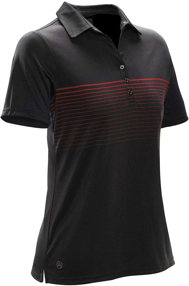 Stormtech Nxt-1w Women’s Wavelength Polo - Black Bright Red