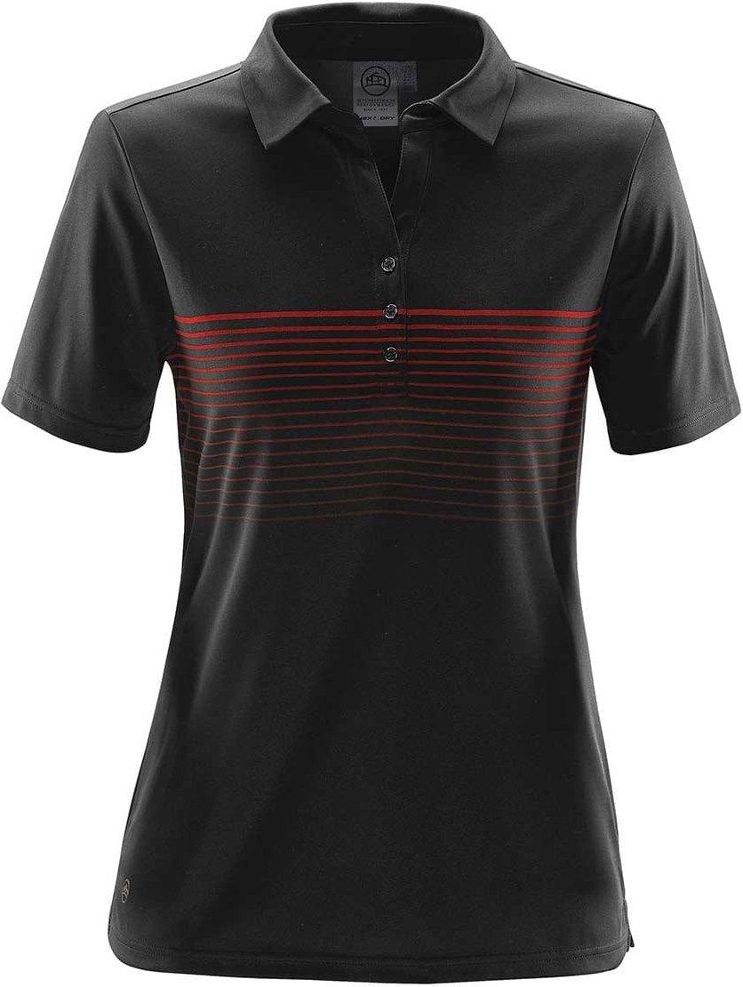 Stormtech Nxt-1w Women’s Wavelength Polo - Black Bright Red - Ladies Xs