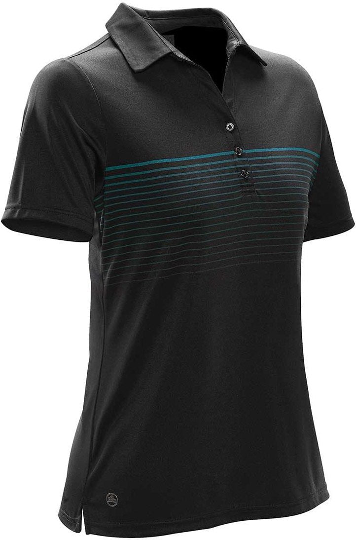 Stormtech Nxt-1w Women’s Wavelength Polo - Black Electric Blue