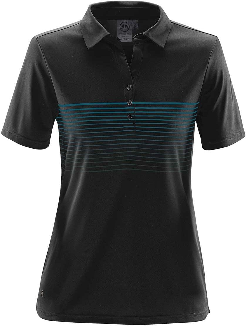 Stormtech Nxt-1w Women’s Wavelength Polo - Black Electric Blue - Ladies Xs