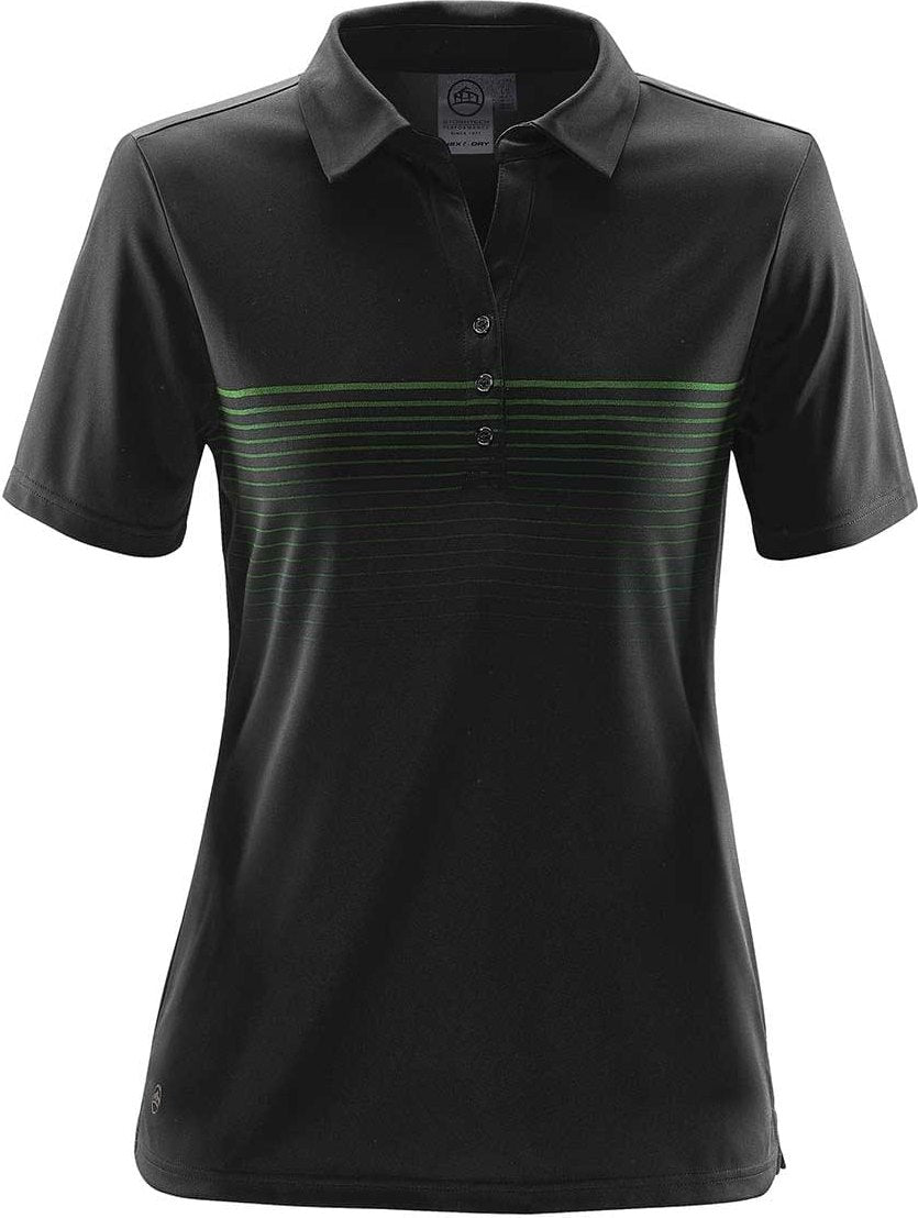 Stormtech Nxt-1w Women’s Wavelength Polo - Black Kiwi - Ladies Xs