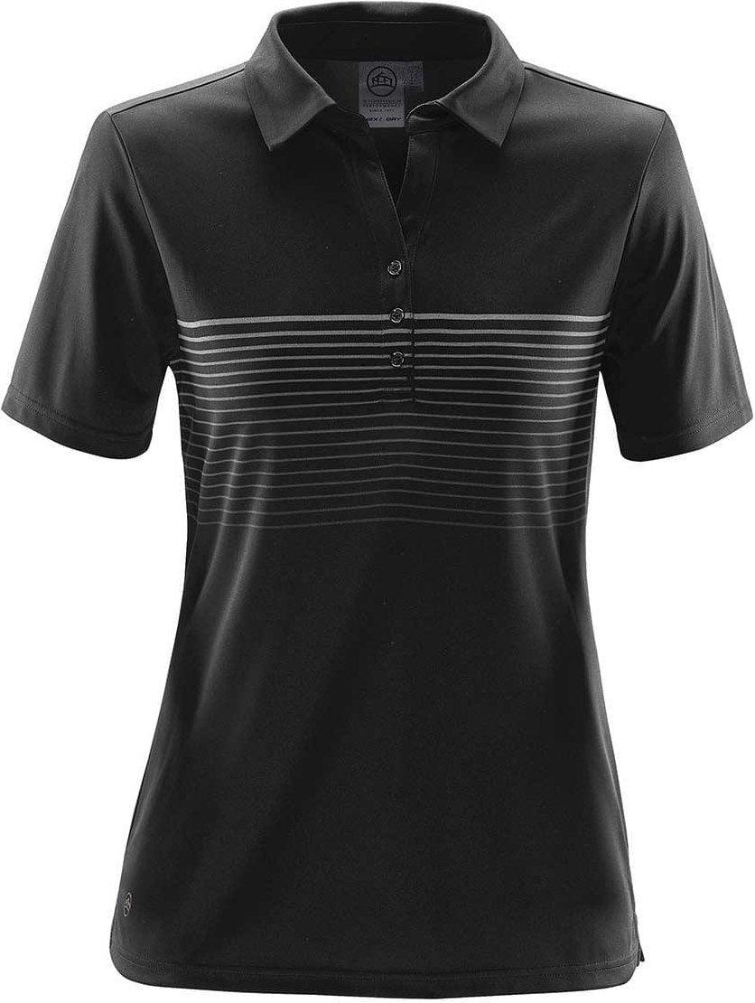 Stormtech Nxt-1w Women’s Wavelength Polo - Black - Titanium - Ladies Xs